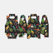 Ballotins Perroquets tropicaux colorés, Feuilles et fleurs (Déplié)