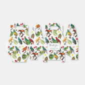 Ballotins Perroquets tropicaux colorés, Fleurs Feuilles Mari (Déplié)