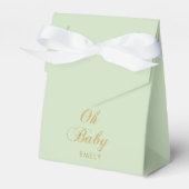 Ballotins Personalized Mint Green Favor Box with Gold Script (Verso)