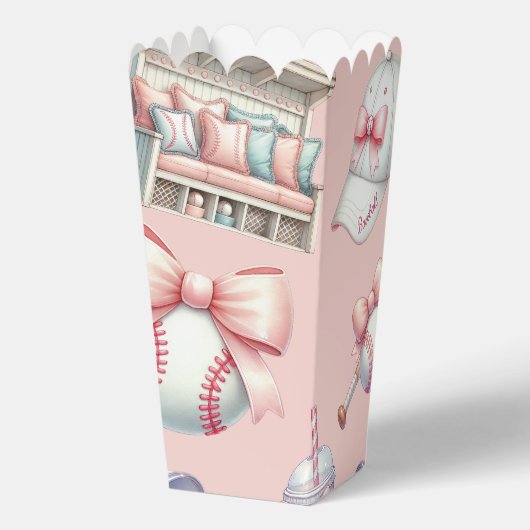 Ballotins Personalized Pink Baseball Popcorn (Verso)