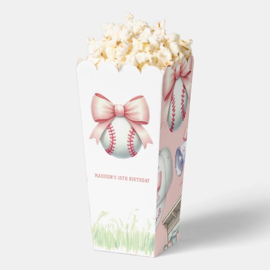 Ballotins Personalized Pink Baseball Popcorn (Sauté)