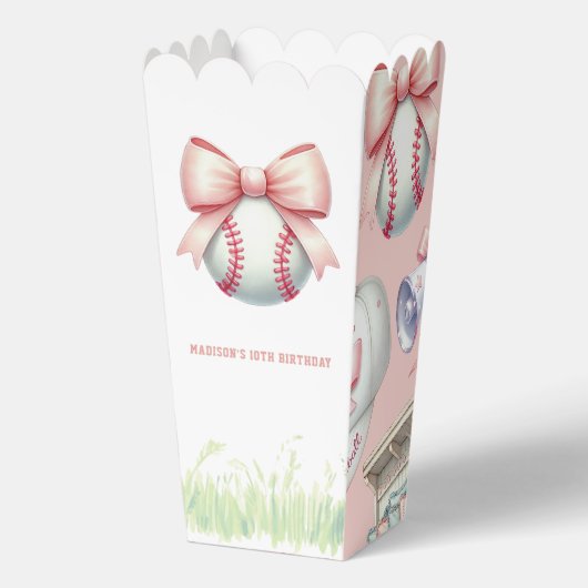 Ballotins Personalized Pink Baseball Popcorn (Recto)