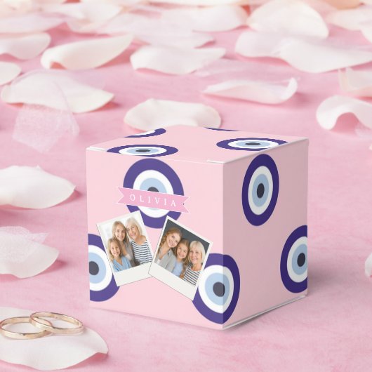 Ballotins Personalized Pink Evil Eye Pattern Gifts With Name (Mariage)