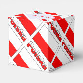 Ballotins Personalized Red Name Polska Flag Tiled Heart (Arrière)