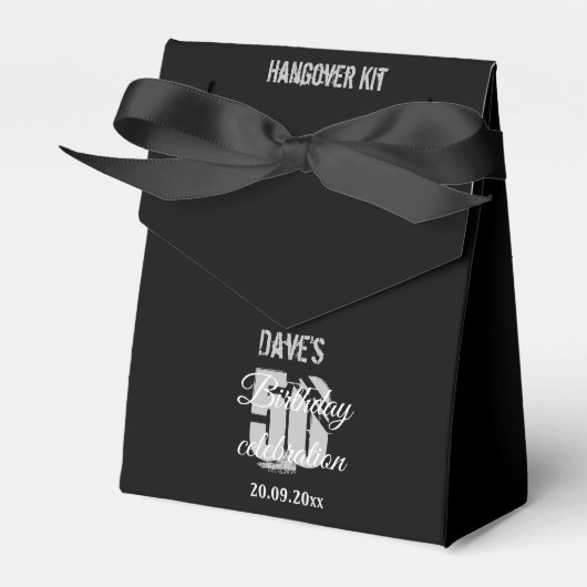 Ballotins Personnalisé Black moderne 50e N'importe quel âge  (Verso)