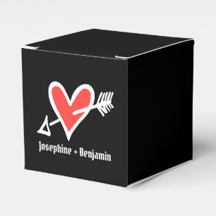 Ballotins Personnalisé Black & Red Love Heart Wedding Favor