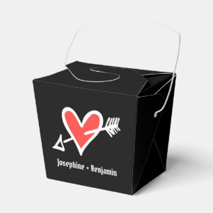 Ballotins Personnalisé Black & Red Love Heart Wedding Favor 