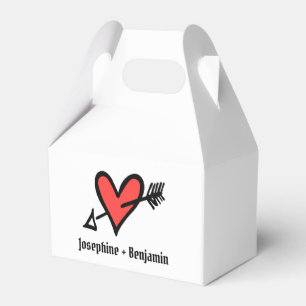 Ballotins Personnalisé Black & Red Love Heart Wedding Favor