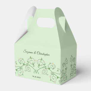 Ballotins Personnalisé Blanc Floral Vine Coeur Mint Vert