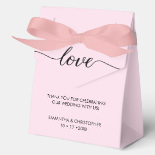 Ballotins Personnalisé Chic Love ScrIpt Mariage rose noir