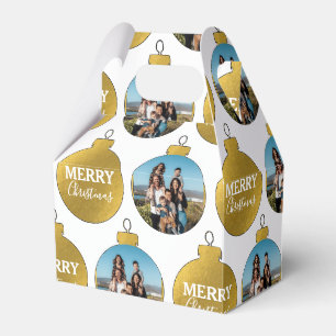 Ballotins Personnalisé Elegant Gold Photo Ornements Noël