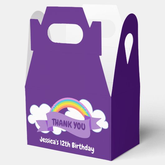 Ballotins Personnalisé Joli violet arc-en-ciel fête d'annive (Ouvert)