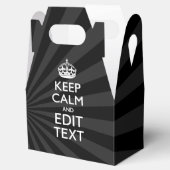 Ballotins Personnalisé KEEP CALM Votre texte Black Sunburst (Ouvert)
