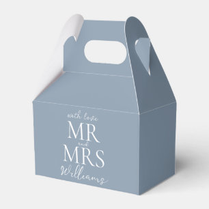 Ballotins Personnalisé M. Mme Dusty Blue Mariage moderne