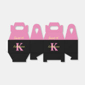 Ballotins Personnalisé Monogrammé Noir moderne Sweet 16 (Déplié)