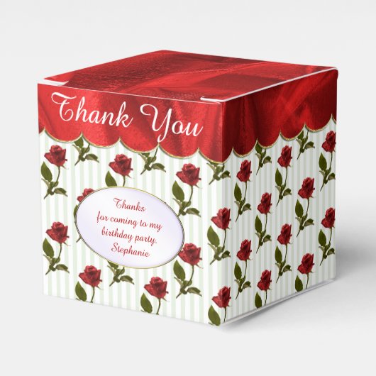 Ballotins Personnaliser : Merci - Motif Roses rouges (Verso)