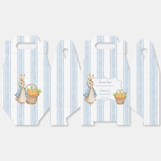 Ballotins Peter lapin rayures bleues poussiéreuses baby show (Déplié)