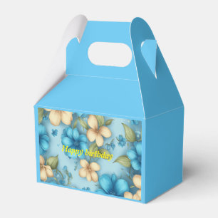 Ballotins petit anniversaire floral blanc et bleu