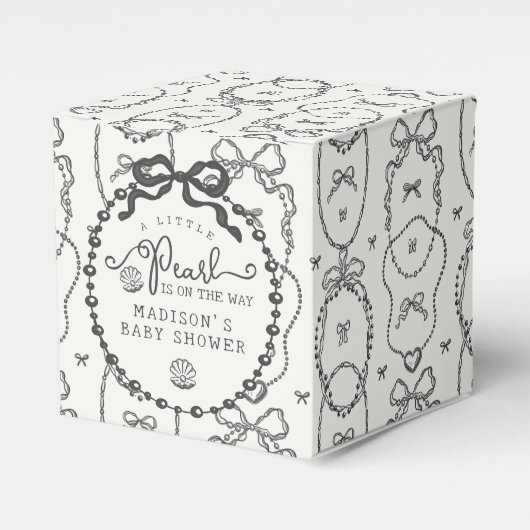 Ballotins Petit Baby shower noir de coquette petit perle (Verso)