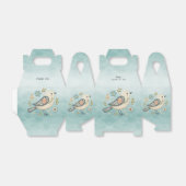 Ballotins Petit Ballotin Floral d'oiseaux verts (Déplié)