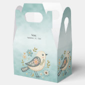 Ballotins Petit Ballotin Floral d'oiseaux verts (Ouvert)