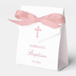 Ballotins Petit chapiteau de baptême à ruban rose