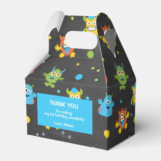 Ballotins Petit monstre tableau à thème anniversaire (Arrière)