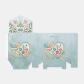 Ballotins Petit oiseau bleu rose Fleurs Ballotin (Déplié)