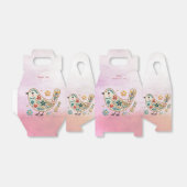 Ballotins Petite Ballotin rose fleuri d'oiseaux (Déplié)