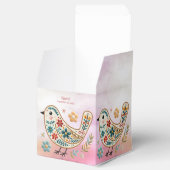 Ballotins Petite Ballotin rose fleuri d'oiseaux (Ouvert)