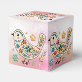 Ballotins Petite Ballotin rose fleuri d'oiseaux (Arrière)