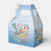 Ballotins Petite broderie florale d'oiseaux Ballotin bleu (Arrière)