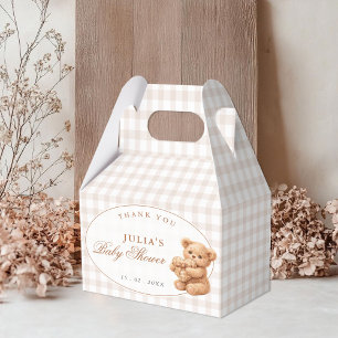 Ballotins Petite Fête de Naissance Ourson Marron Gingham