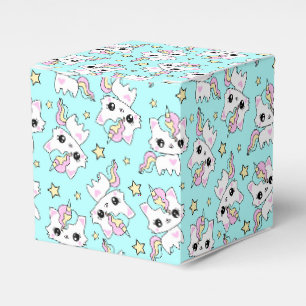 Ballotins petite licorne mignonne étoiles fond cyan