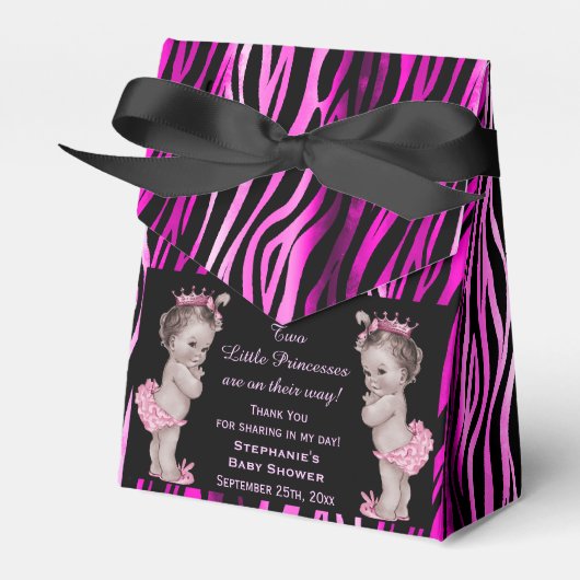 Ballotins Petite princesse Twins Baby shower Zebra Patte (Verso)