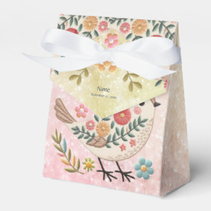 Ballotins Petites fleurs Feuilles d'oiseaux Ballotin rose