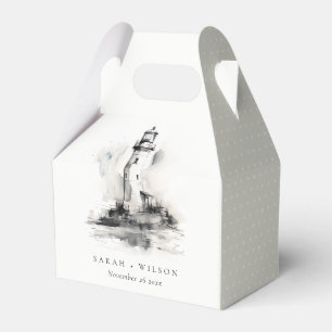 Ballotins Phare noir et blanc croquis nautique de mariage