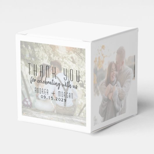 Ballotins Photo Collage de mariage boîte de préférence (Verso)