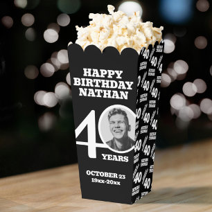Ballotins photo d'anniversaire 40 ans noir blanc pop-corn pe
