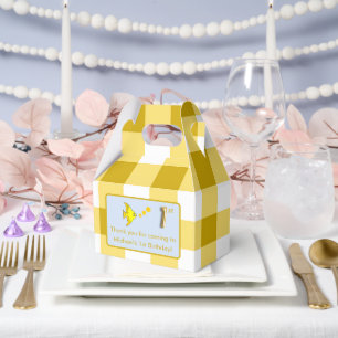 Ballotins Photo de 1er anniversaire Gingham jaune Poisson Fe