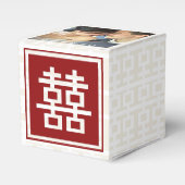 Ballotins Photo de mariage chinois Bonheur Double Rouge Mode (Verso)