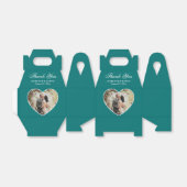 Ballotins Photo de Mariage Turquoise romantique (Déplié)