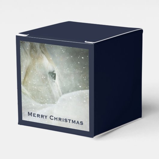 Ballotins Photo d'un magnifique cheval blanc en hiver (Verso)