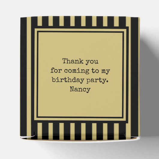 Ballotins Photo Keepsaké Noir/Or Simple Stripes Motif (Haut)