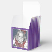 Ballotins Photo Keepsaké violet/blanc Motif simple rayures (Ouvert)