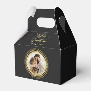 Ballotins Photo personnalisée Chic Black Gold Mariage Minima