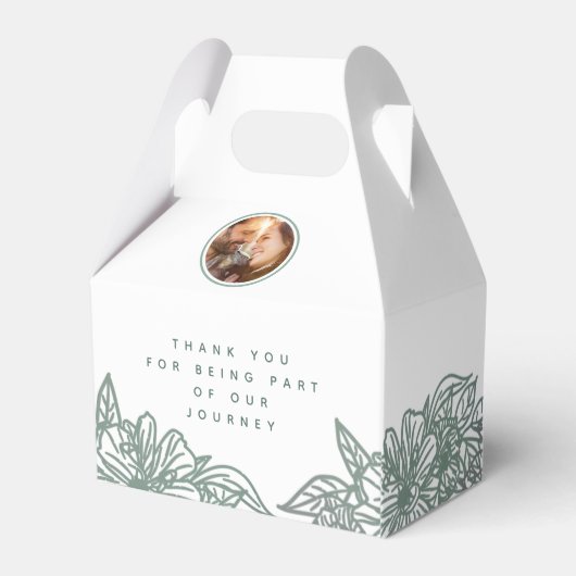 Ballotins Photo personnalisée Sage Vert Fleurs Nice Mariage (Arrière)