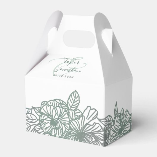 Ballotins Photo personnalisée Sage Vert Fleurs Nice Mariage (Verso)