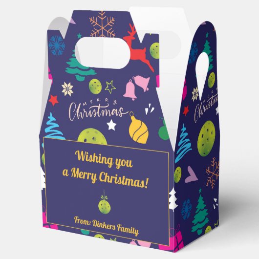 Ballotins Pickleball 🎄 Joyeux Noël, texte personnalisé (Ouvert)