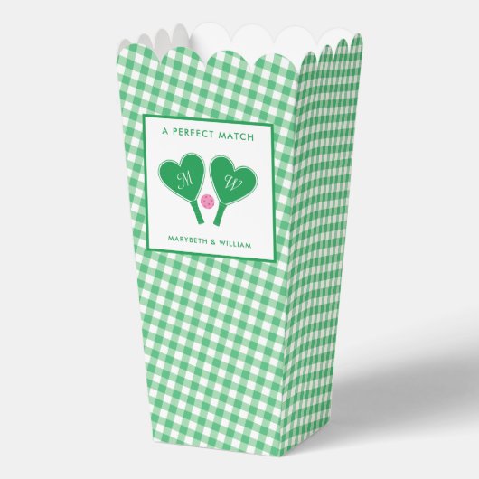 Ballotins Pickleball Mariage rose et vert Preppy (Recto)